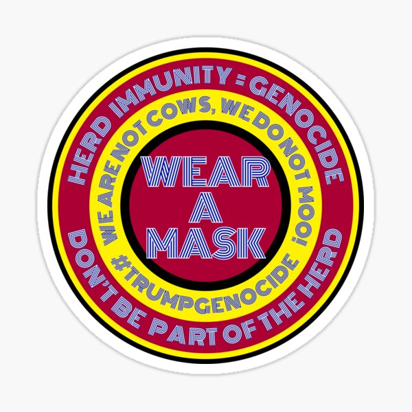 Herd Immunity = Genocide, in Red and Yellow Sticker
