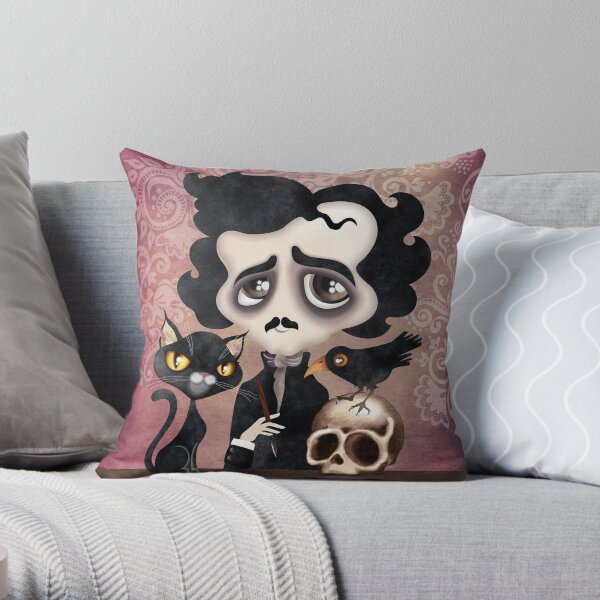 Edgar Poet Throw Pillow