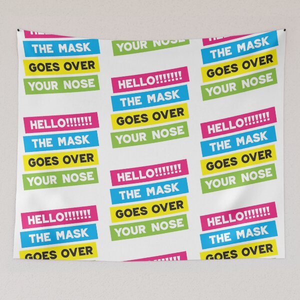 Item preview, Hello! The Mask Goes Over Your Nose! Stripes 2 designed and sold by VicEllisArt.