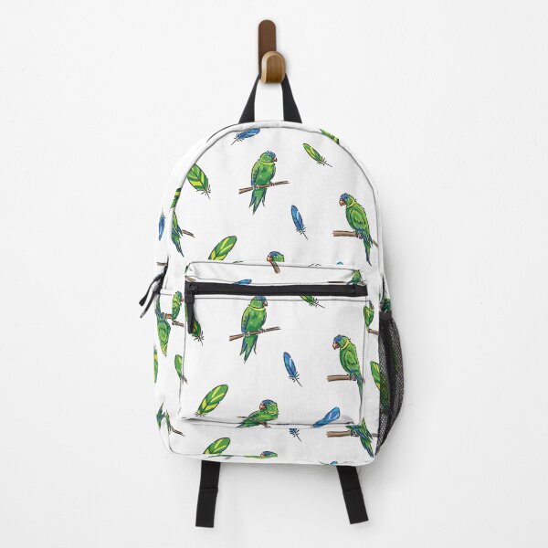 Item preview, Green parrots and colorful feathers pattern designed and sold by AleksOrel.