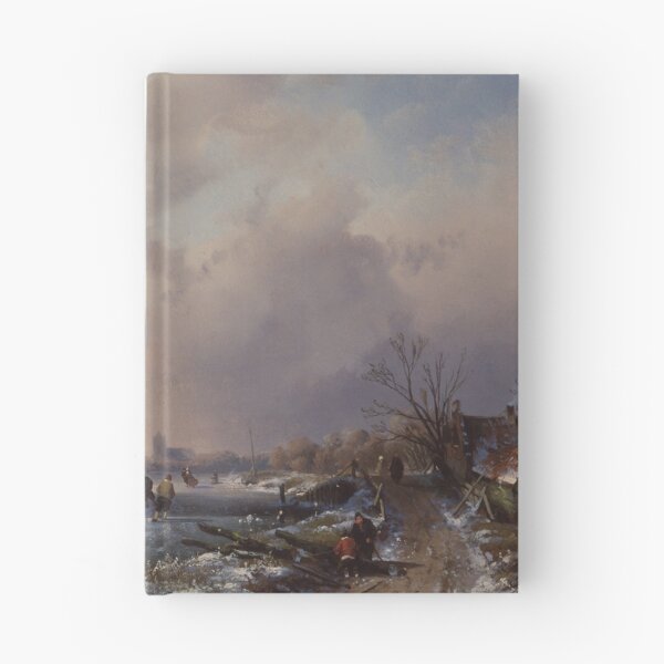 Aperçu de l'œuvre Charles Leickert - patineurs sur une rivière gelée créée et vendue par Rehs.