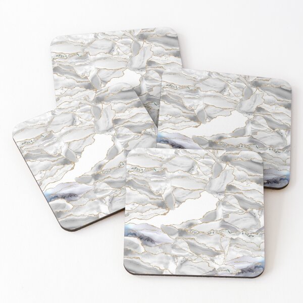 Item preview, White and Gold Glitter Agate designed and sold by Alemi.