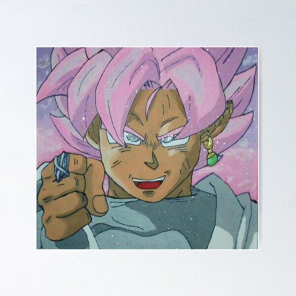 Dragon Ball Super Poster Goku Black SuperSJ Rose 12inx18in Free