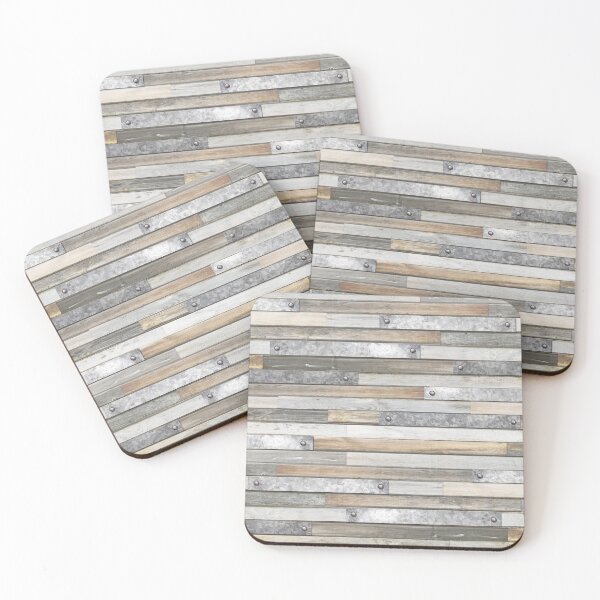 Item preview, Wood and Galvanized Metal Stripe designed and sold by Lynnea Washburn.