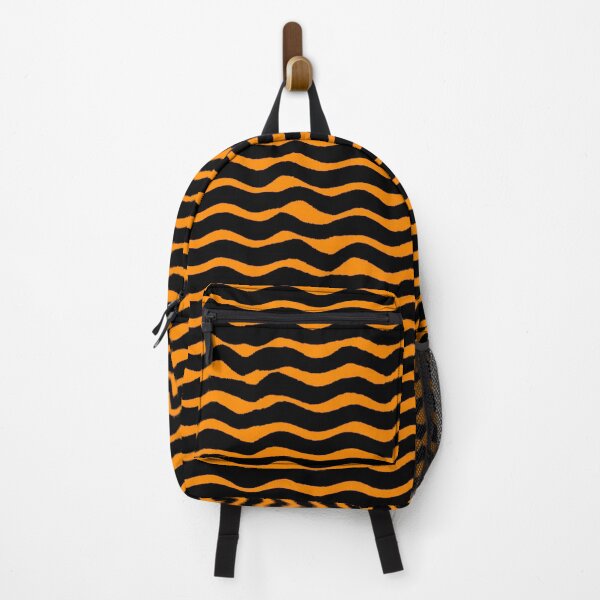 Item preview, Orange and black strokes waves Halloween Colorama patterns designed and sold by Joie-et-Poesie.