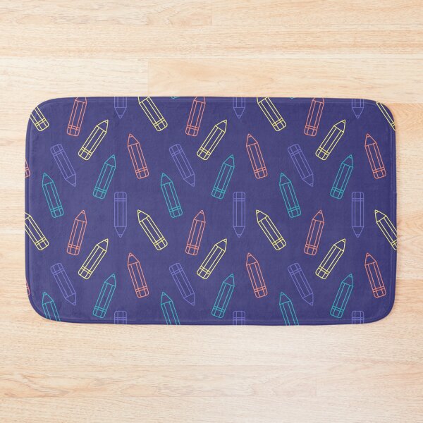 Item preview, Coloured pencils seamless pattern on navy background designed and sold by Katine-Art.
