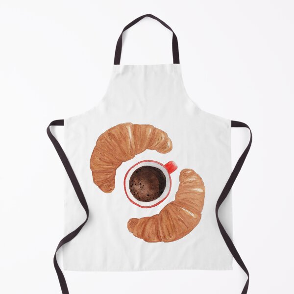 Item preview, Watercolor coffee and croissant illustration designed and sold by IevaLiART.