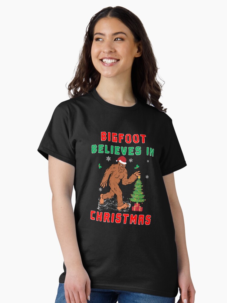 Thumbnail 2 of 7, Classic T-Shirt, Bigfoot Believes in Christmas funny Squatchy Beast. designed and sold by maxxexchange.