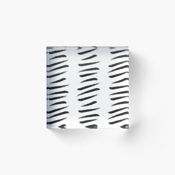 Zebra Stripe Paint Strokes Acrylic Block