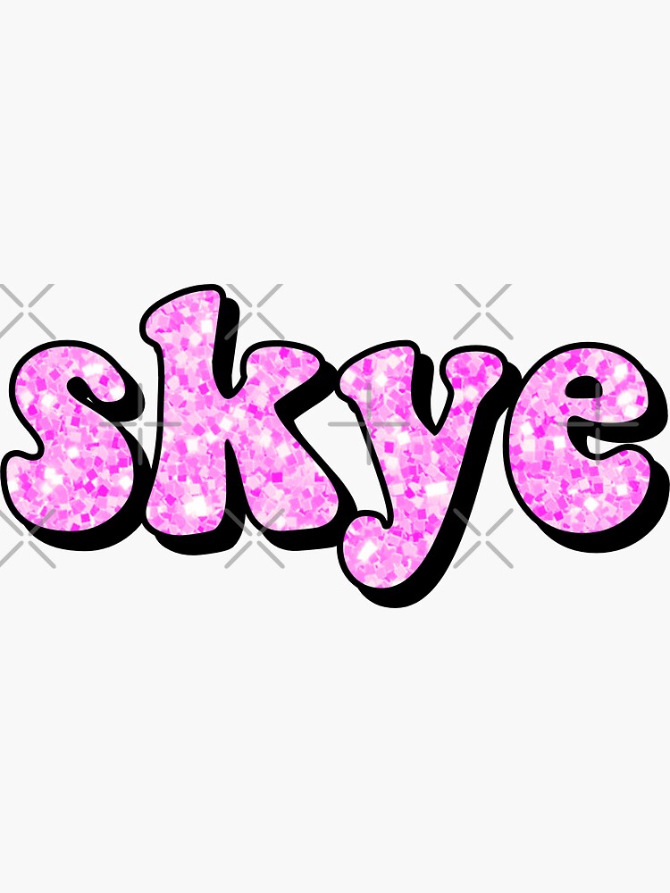 "aesthetic hot pink glitter skye name" Sticker by STAR10008 | Redbubble
