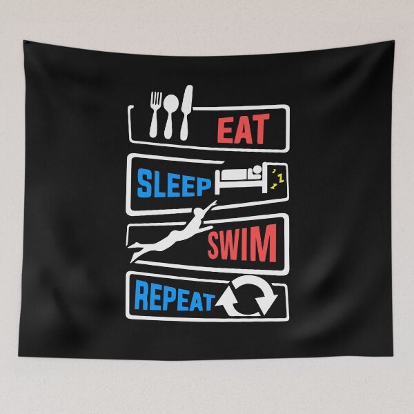 Item preview, Eat sleep swim and repeat designed and sold by Nessshirts.