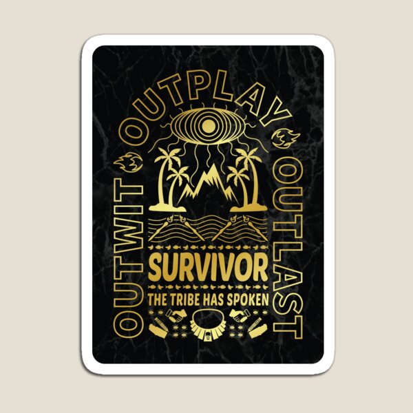 Golden Retro Survivor Magnet