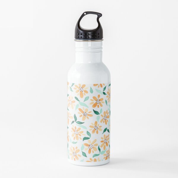 Watercolor Yellow Flower Water Bottle