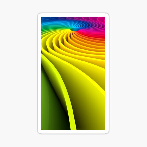 Rainbow Spiral 3D Sticker