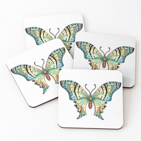Item preview, Watercolor Butterflies on Coral designed and sold by Sharon Schwalbe.