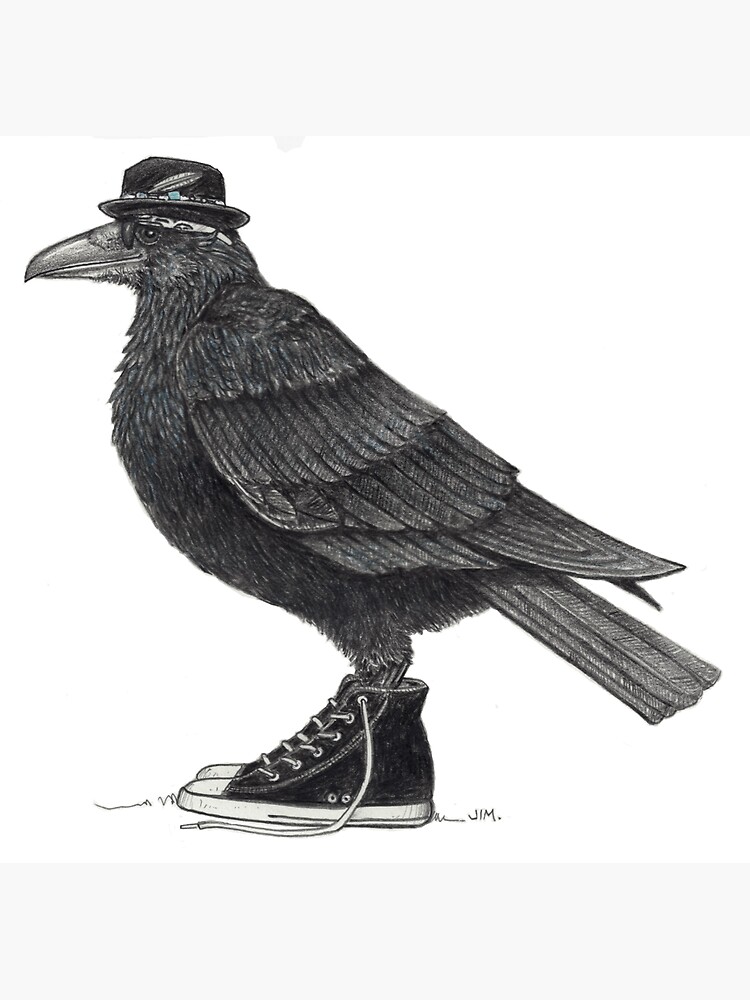 Thumbnail 3 of 3, Sticker, Cody Blackbird in high tops designed and sold by JimsBirds.