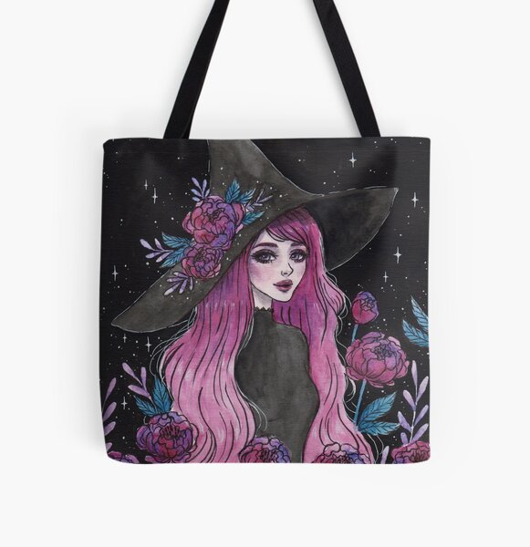 Magical Peony witch All Over Print Tote Bag