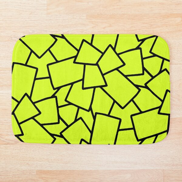 Tiles Abstract Neon Green Bath Mat