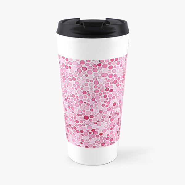 Pink Watercolor Dots Travel Mug
