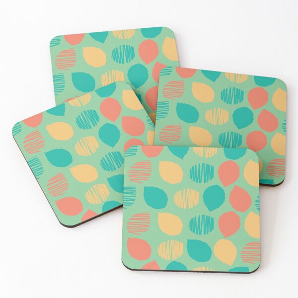 Item preview, Vector green colourful abstract leaves shapes polka dot pattern. designed and sold by jamiesoondesign.