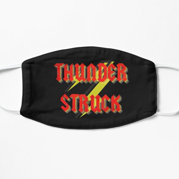 Thunderstruck, ac dc, tipografía Mascarilla plana