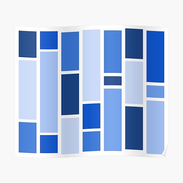 Cornflower Blue Vertical Rectangles (Varied) Poster