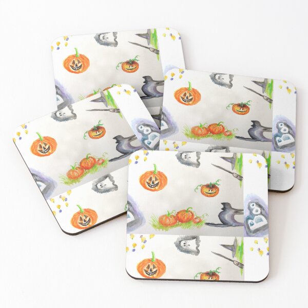 Item preview, Fun watercolor pumpkin halloween pattern designed and sold by Stephanie  Skeem.