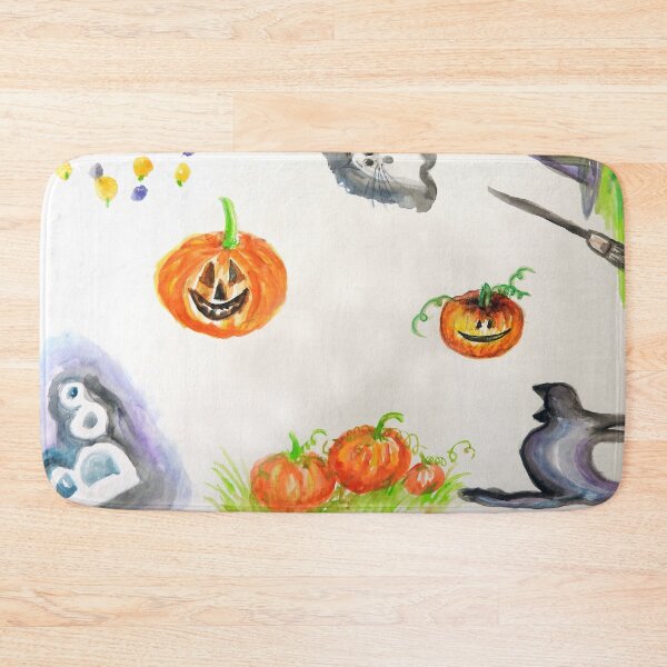Item preview, Fun watercolor pumpkin halloween pattern designed and sold by Stephanie  Skeem.