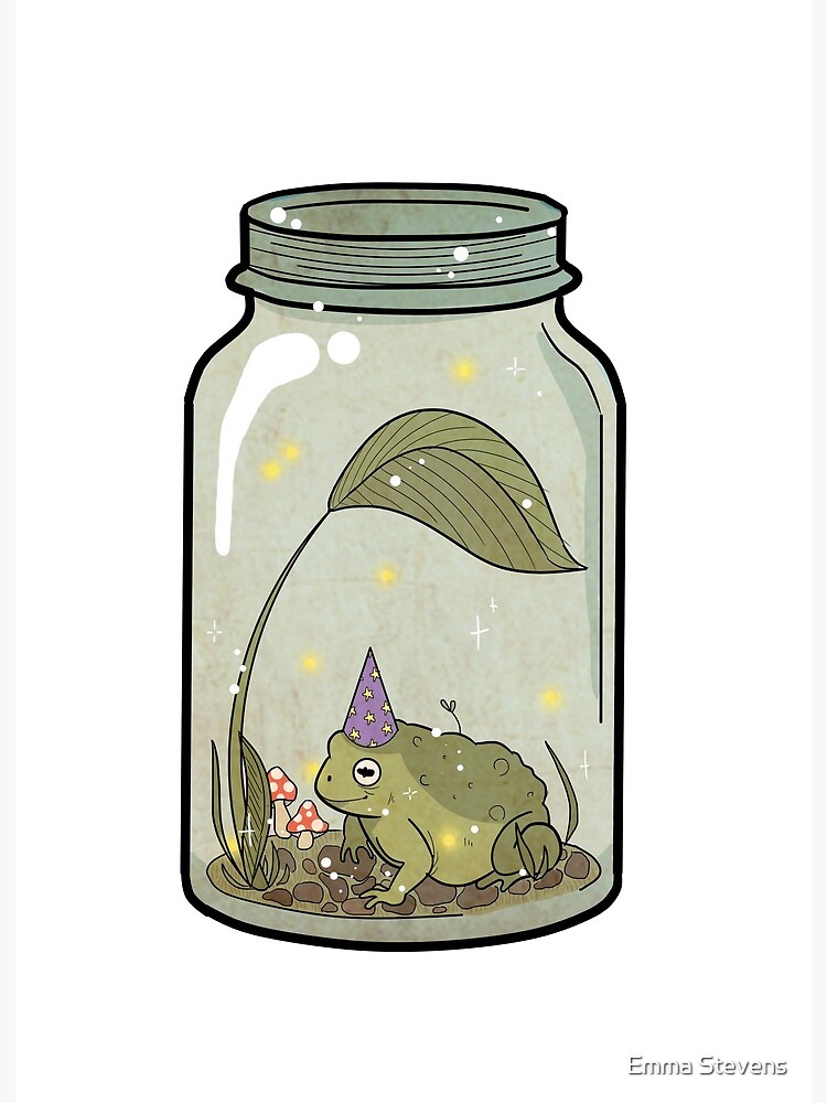 wizard frog in mason jar Art Board Print for Sale by Emma Stevens