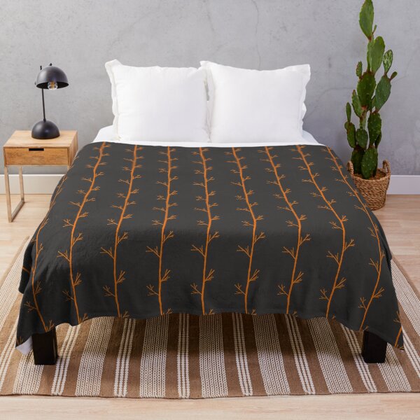 Branches orange Throw Blanket
