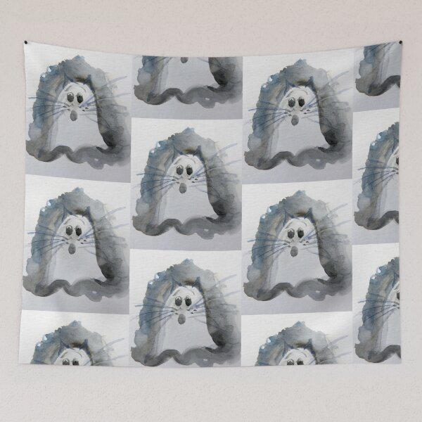 Item preview, watercolor ghost ghostcat designed and sold by Stephanie Skeem.