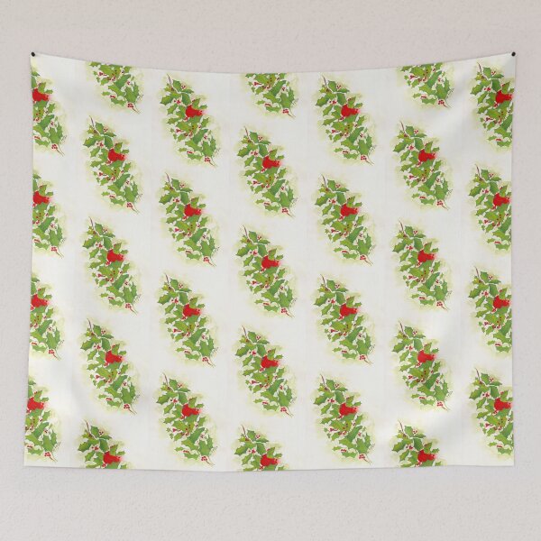 Item preview, Holly Branch with Berries and Red Cardinal designed and sold by karen  curinga.