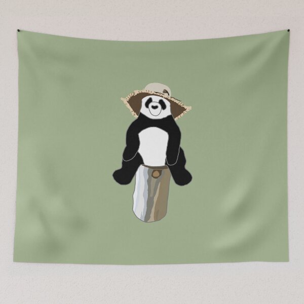 Item preview, Panda with Hat on Tree Stump designed and sold by designsbyad.