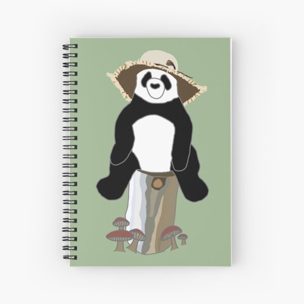 Artikel-Vorschau von Panda mit Hut auf Baumstumpf mit Pilzen, designt und verkauft von designsbyad.