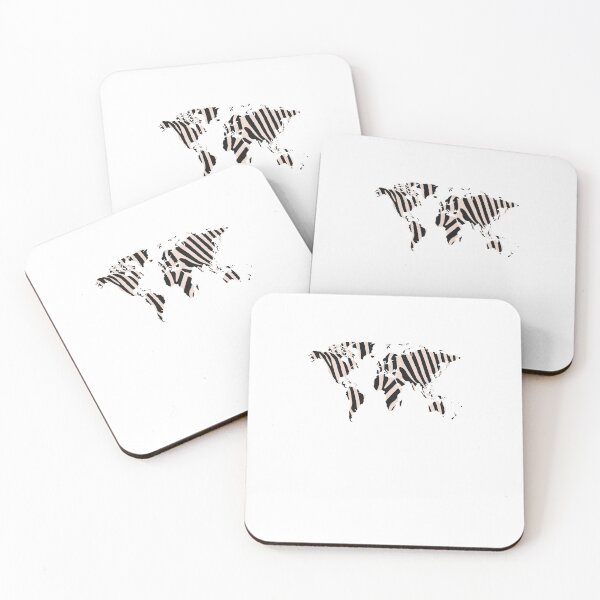 Item preview, World Map Animal Print Zebra designed and sold by thefrshmachine.