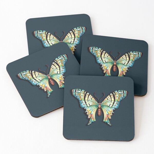 Item preview, Watercolor Butterflies onTeal Green designed and sold by Sharon Schwalbe.
