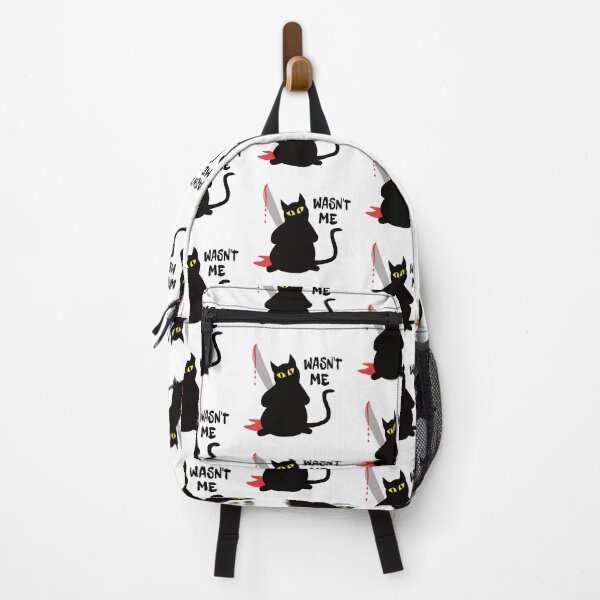 Item preview, Murderous cat holding knife. Funny black Halloween cat wasn't me designed and sold by ReluctantChickn.