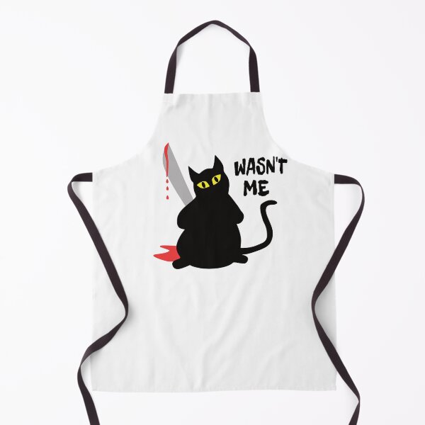 Item preview, Murderous cat holding knife. Funny black Halloween cat wasn't me designed and sold by ReluctantChickn.