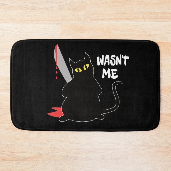 Item preview, Murderous cat holding knife. Funny black Halloween cat wasn't me designed and sold by ReluctantChickn.