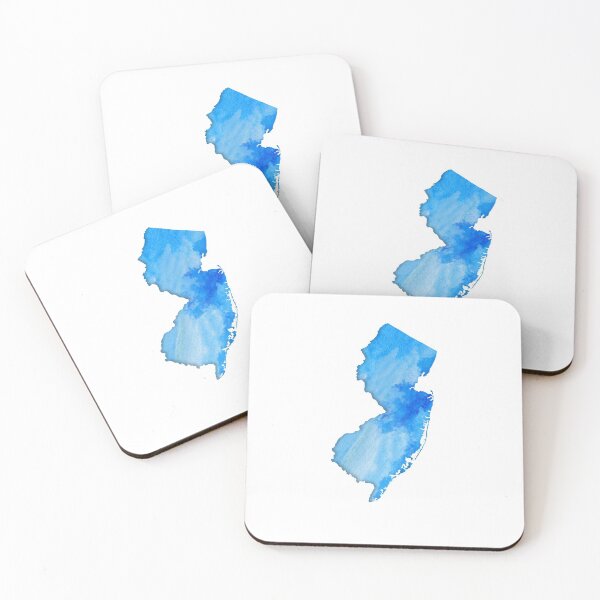 Item preview, New Jersey Map Watercolor Blue Travel designed and sold by thefrshmachine.