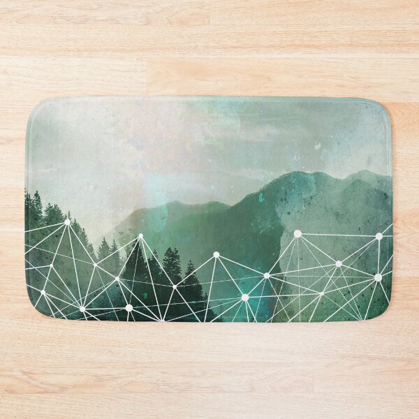 Item preview, Green Geometric Mountains designed and sold by zubop81.