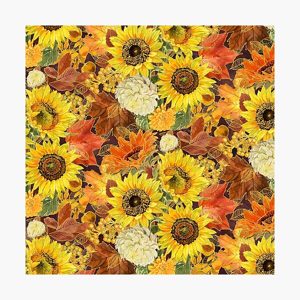 Item preview, Golden Autumn Flowers designed and sold by Lynnea Washburn.