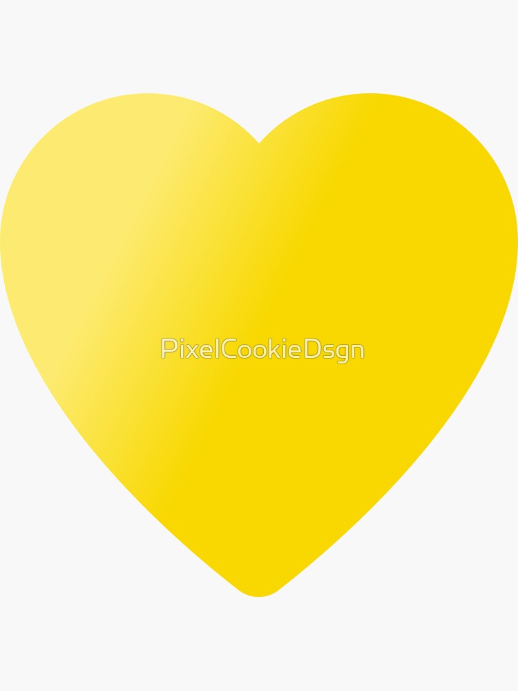 "yellow heart" Sticker for Sale by PixelCookieDsgn Redbubble