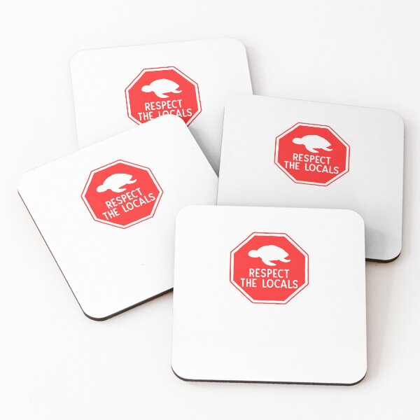Item preview, Respect The Locals Sea Turtles Vegan Red Sign designed and sold by thefrshmachine.