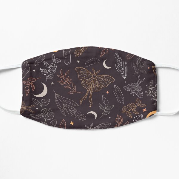 Moth and Moon Pattern Flat Mask