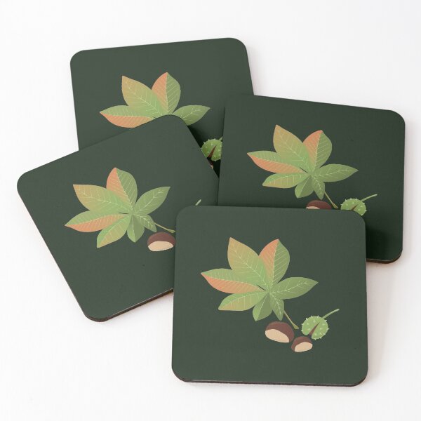 Item preview, Autumn chestnuts colorful leaves designed and sold by frangipaniarts.