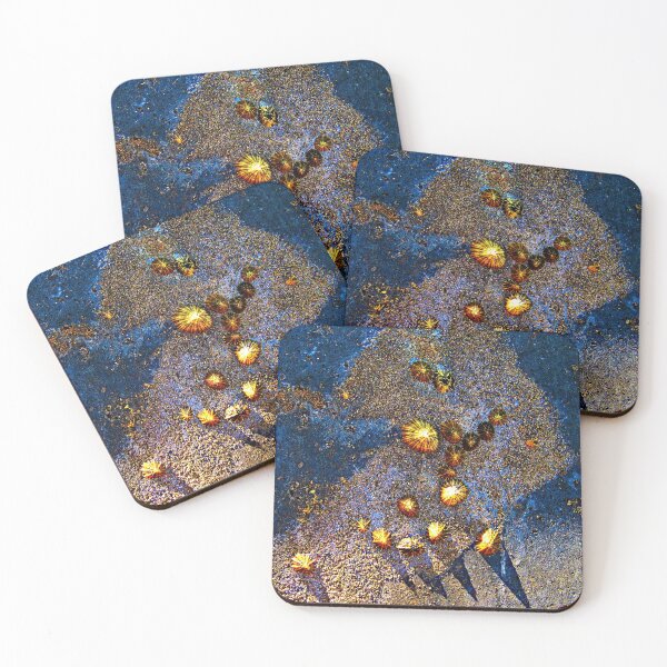 Item preview, Limpets Mollusks Shells Metal Surface Coastal designed and sold by Anna Lemos.