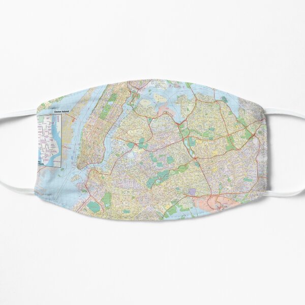 New York City Map Flat Mask