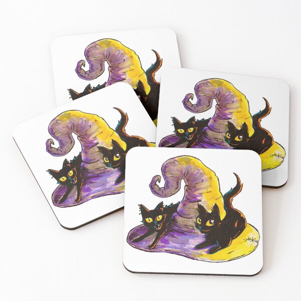 Item preview, Two Black Cats and a Witch's hat designed and sold by jackdcurleo.