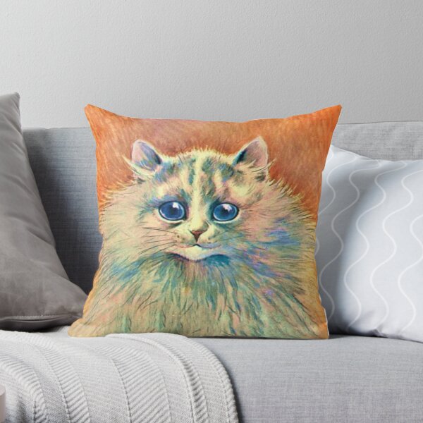 Louis Wain Cats - Big Happy Cat Throw Pillow